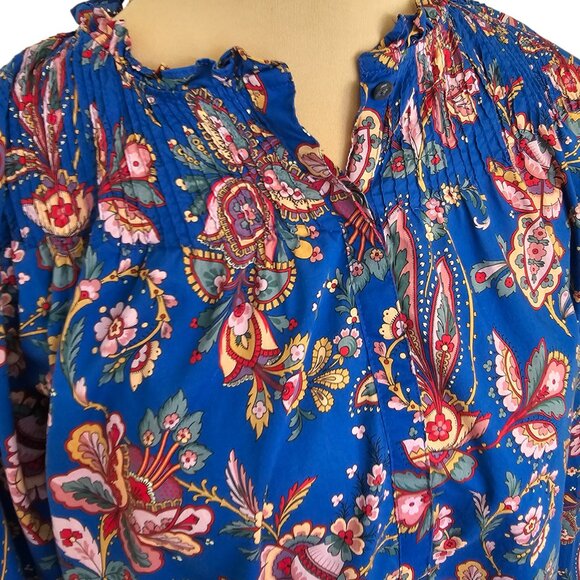J. Crew Flora Belle Ruffle Shirt Liberty Fabric Sz 4 - Picture 5 of 13